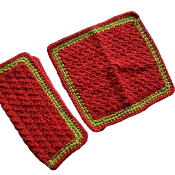 Christmas Crocheted Cotton Set of 2 Dishcloths - Picture 4 of 7